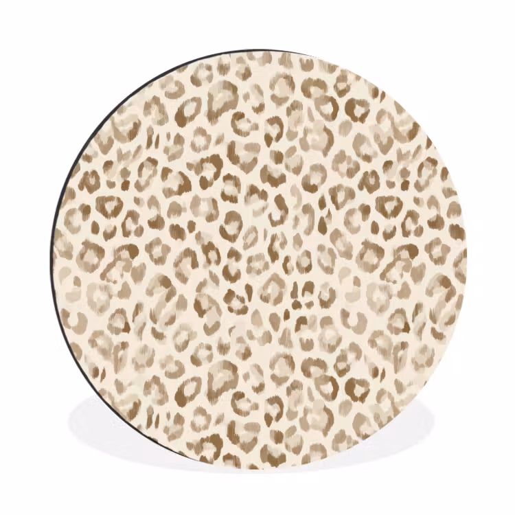 Luipaard - Klassiek - Beige Wandcirkel aluminium klein 190 -3d
