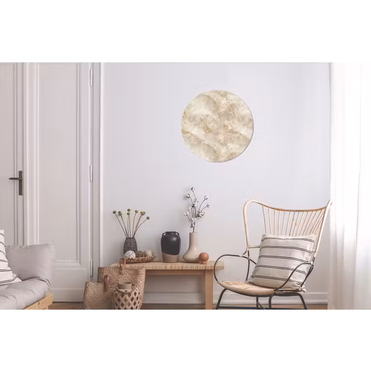 Lichtbeige - Onyx - Subtiel Wandcirkel aluminium klein 190 -woonkamer