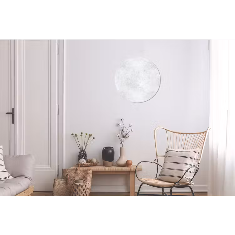 Lichtgrijs - Betonstructuur - Subtiel Wandcirkel aluminium klein 190 -woonkamer