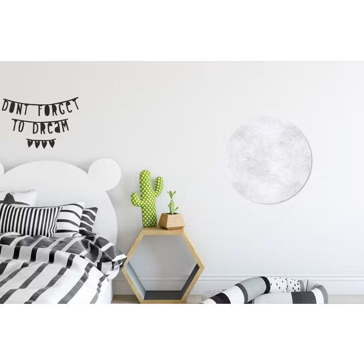 Lichtgrijs - Betonstructuur - Subtiel Wandcirkel aluminium klein 190 -kinderkamer
