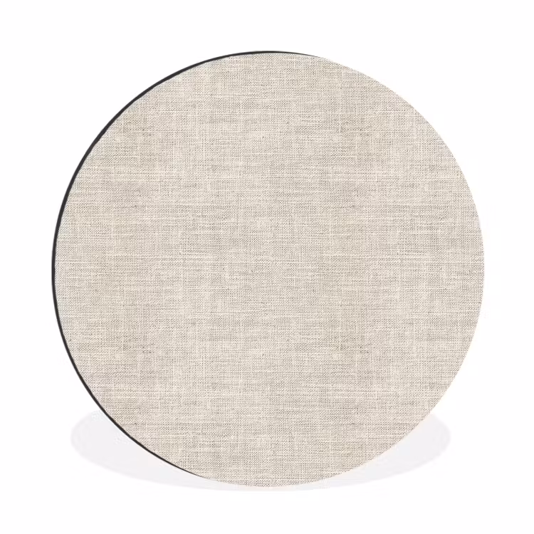 Linnen - Textuur - Beige Wandcirkel aluminium klein 190 -3d