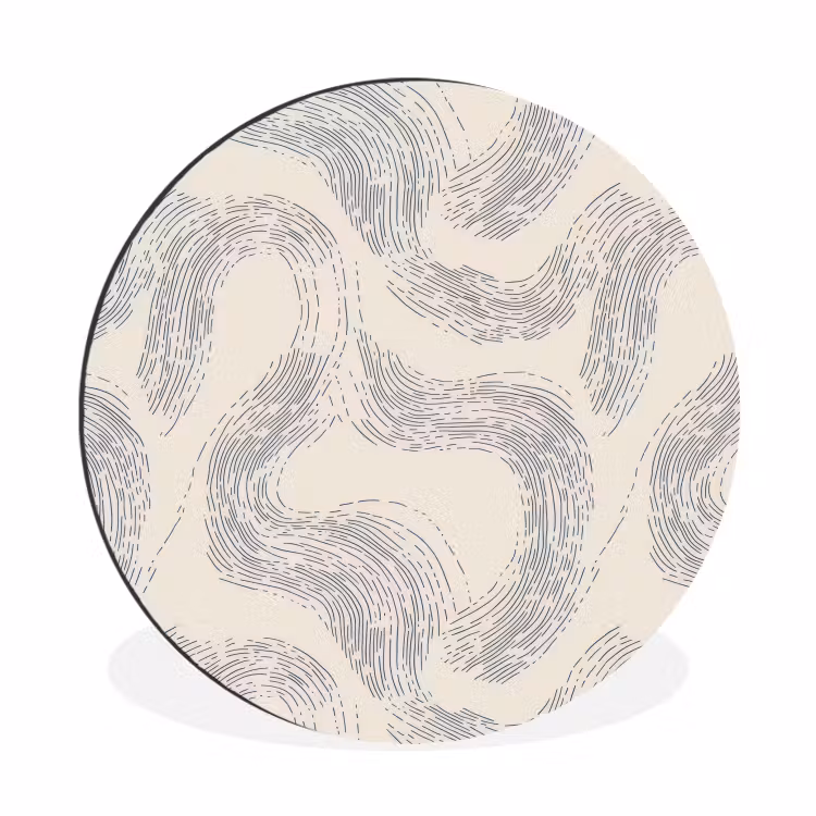 Lijnen - Patroon - Beige - Minimalistisch Wandcirkel aluminium klein 190 -3d