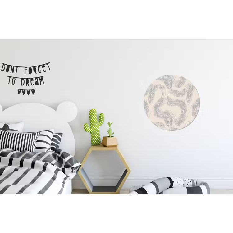 Lijnen - Patroon - Beige - Minimalistisch Wandcirkel aluminium klein 190 -kinderkamer