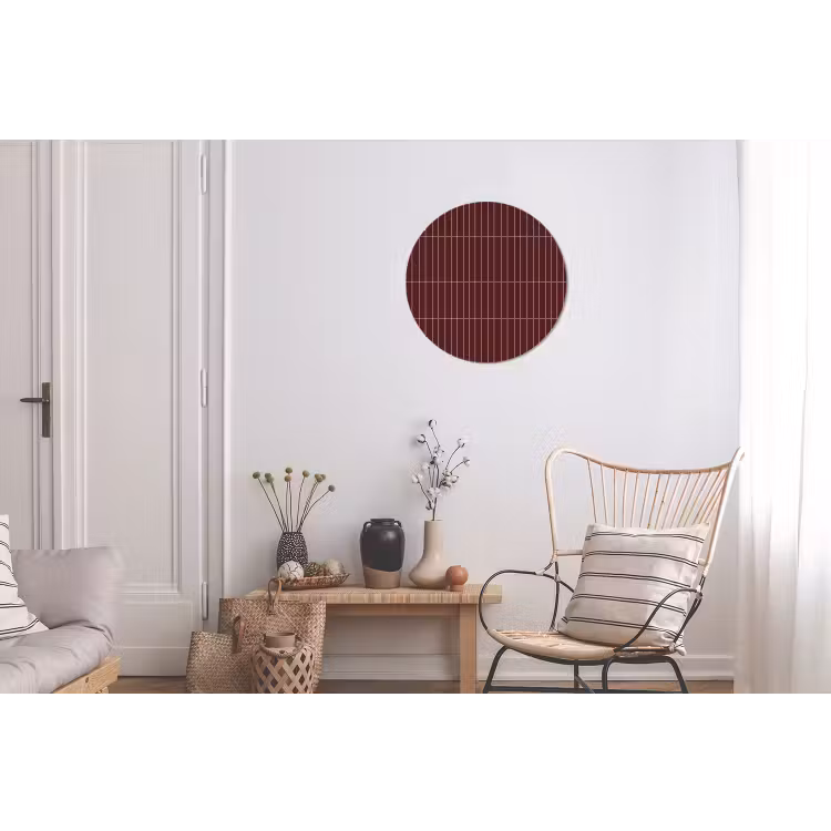Lijnen - Patroon - Bordeaux Wandcirkel aluminium klein 190 -woonkamer