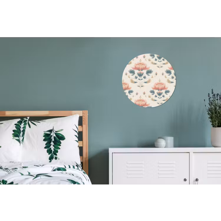 Lotus - Bloemen - Roze Wandcirkel aluminium klein 190 -slaapkamer