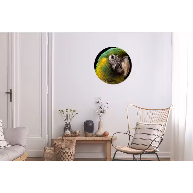 Ara - Portret - Groen Wandcirkel aluminium klein -woonkamer