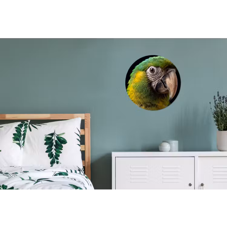 Ara - Portret - Groen Wandcirkel aluminium klein -slaapkamer