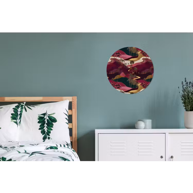 Magisch - Palmbomen - Goud Wandcirkel aluminium klein 190 -slaapkamer