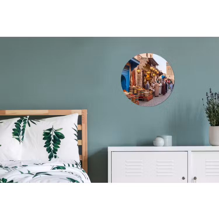 Wall circle - Aluminum - Market - Oriental - Colorful - Markt - Oosters - Kleurrijk Wandcirkel aluminium klein