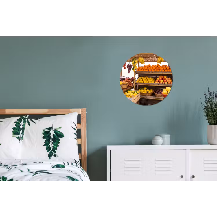 Wall circle - Aluminum - Market Stall - Fruit - Fresh - Marktkraam - Fruit - Vers Wandcirkel aluminium klein