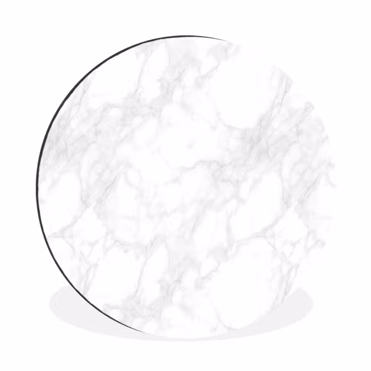 Minimalistisch - Wit - Grijze aders Wandcirkel aluminium klein 190 -3d