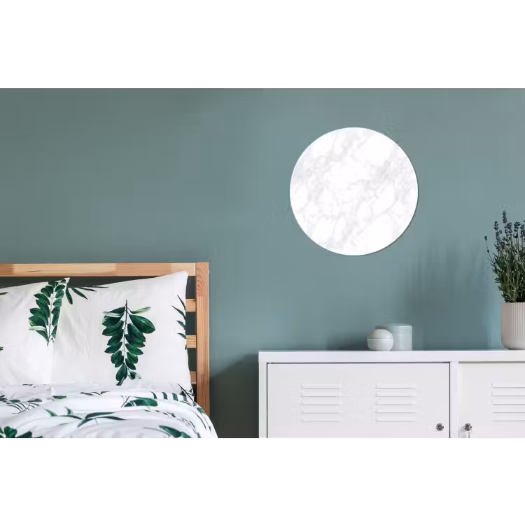 Minimalistisch - Wit - Grijze aders Wandcirkel aluminium klein 190 -slaapkamer