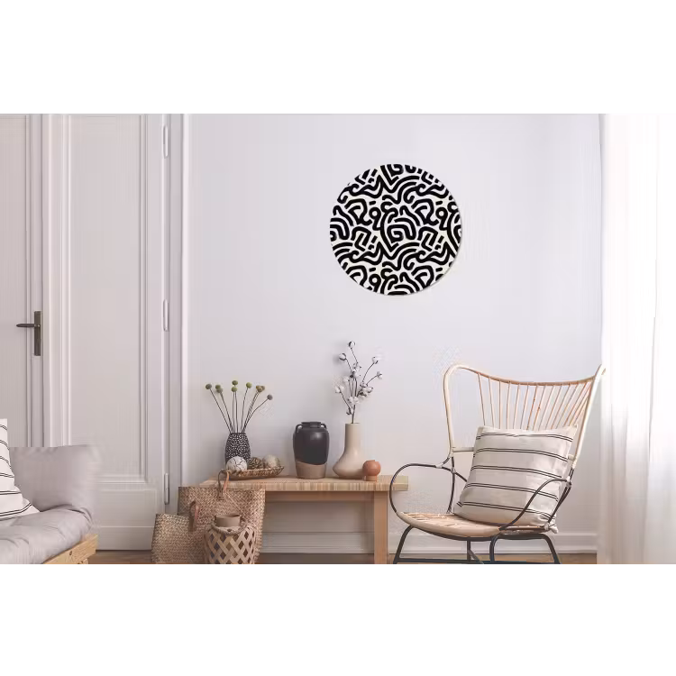 Modern - Abstract - Zwart Wandcirkel aluminium klein 190 -woonkamer