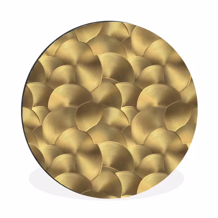 Modern - Cirkel - Goud Wandcirkel aluminium klein 190 -3d