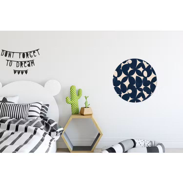Modern - Geometrisch - Blauw Wandcirkel aluminium klein 190 -kinderkamer