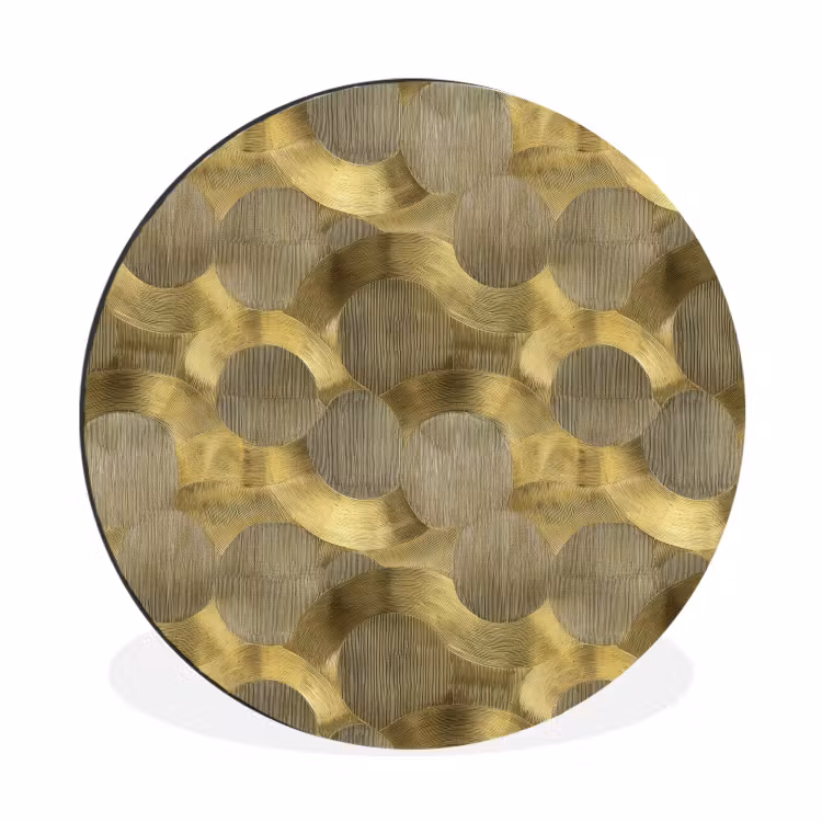 Modern - Geometrisch - Goud Wandcirkel aluminium klein 190 -3d