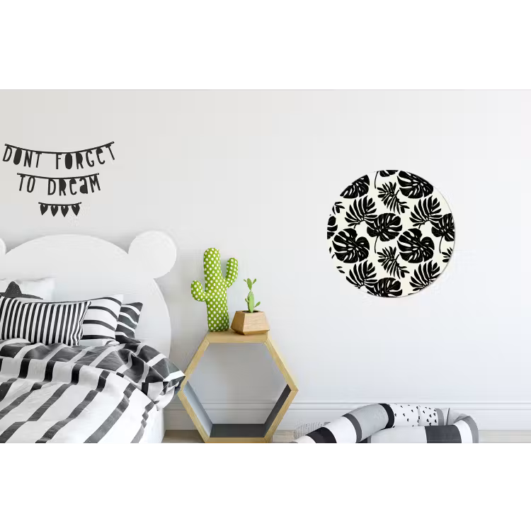 Modern - Monstera - Zwart Wandcirkel aluminium klein 190 -kinderkamer