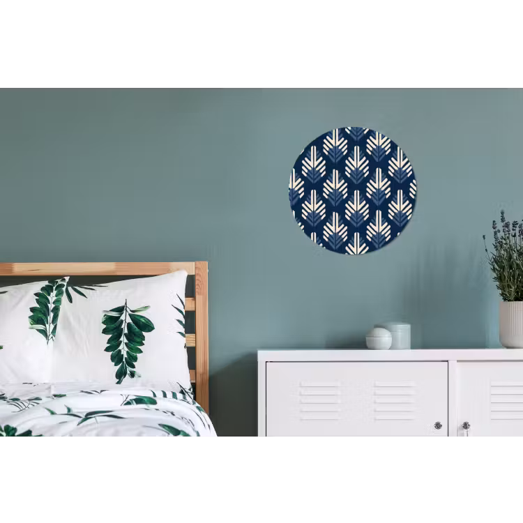 Modern - Patroon - Blauw Wandcirkel aluminium klein 190 -slaapkamer
