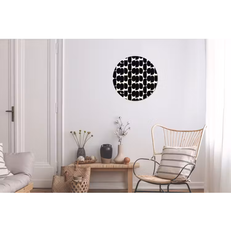 Modern - Patroon - Zwart Wandcirkel aluminium klein 190 -woonkamer