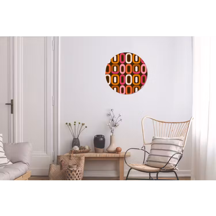 Modern - Retro - Kleurrijk Wandcirkel aluminium klein 190 -woonkamer