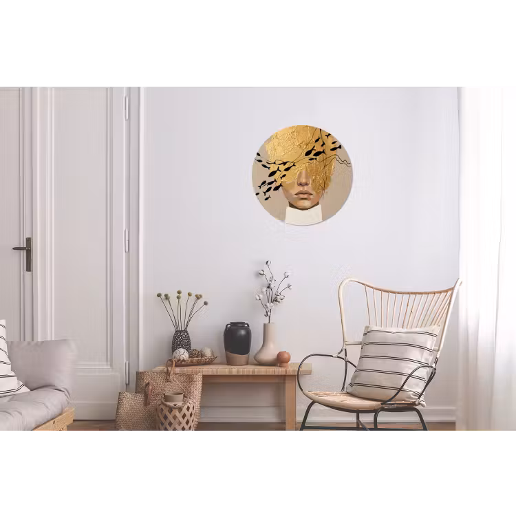 Modern - Vrouw - Goud Wandcirkel aluminium klein -woonkamer