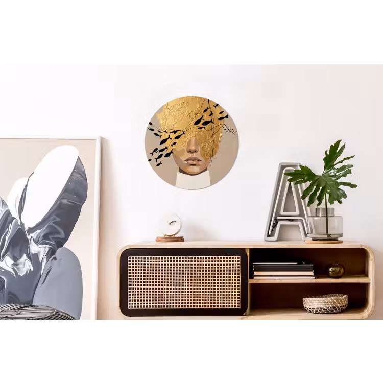 Modern - Vrouw - Goud Wandcirkel aluminium klein -kantoor