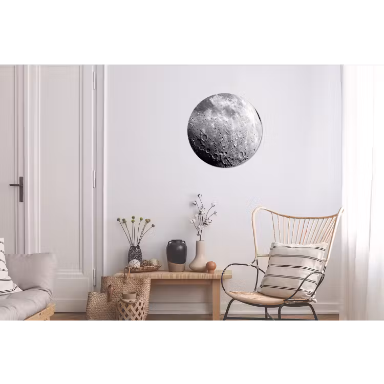 Wall circle - Aluminum - Moon - Craters - Space - Maan - Kraters - Ruimte Wandcirkel aluminium klein