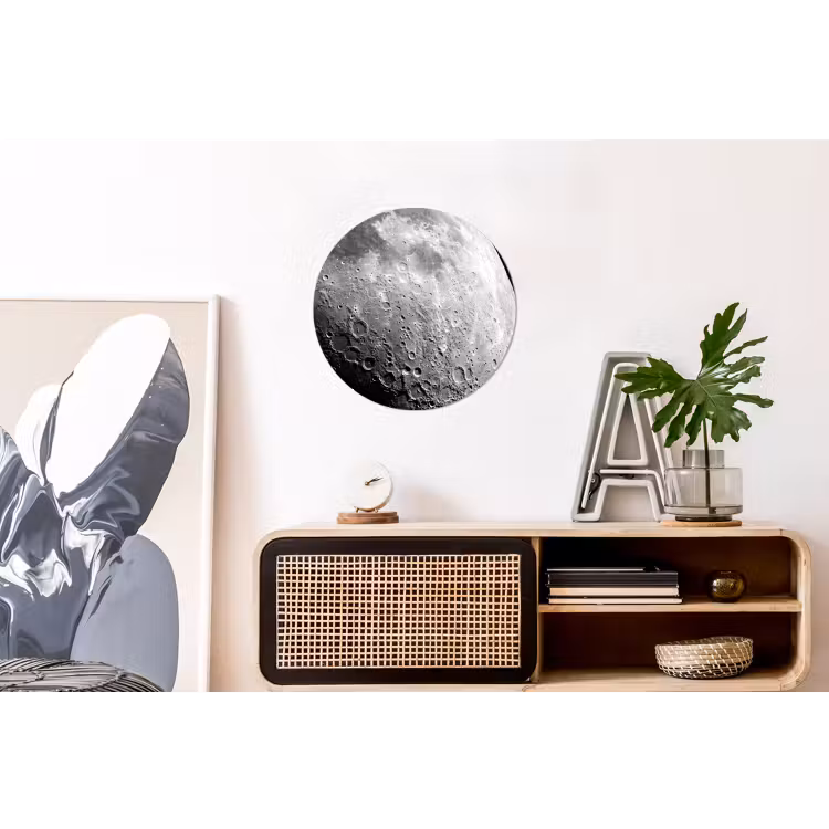 Wall circle - Aluminum - Moon - Craters - Space - Maan - Kraters - Ruimte Wandcirkel aluminium klein