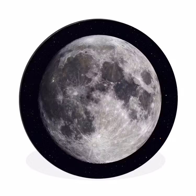 Wall circle - Aluminum - Moon - Stars - Space - Maan - Sterren - Ruimte Wandcirkel aluminium klein