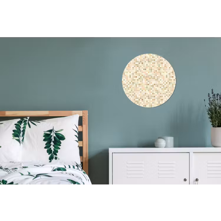 Mozaïek - Patroon - Beige Wandcirkel aluminium klein 190 -slaapkamer