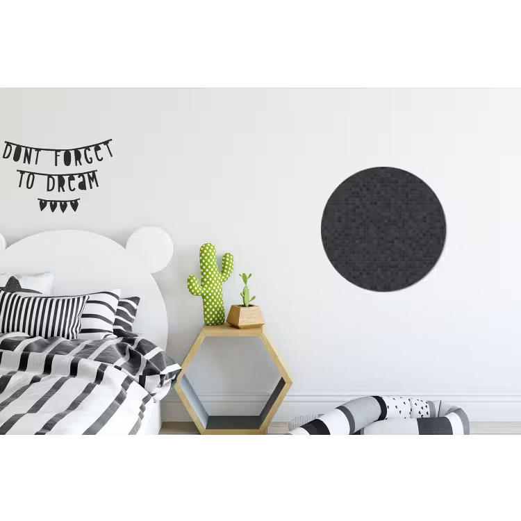 Mozaïek - Patroon - Zwart Wandcirkel aluminium klein 190 -kinderkamer