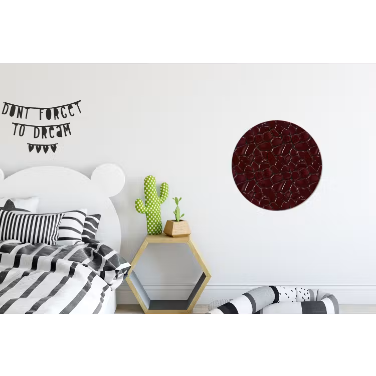 Mozaïek - Tegel - Bordeauxrood Wandcirkel aluminium klein 190 -kinderkamer