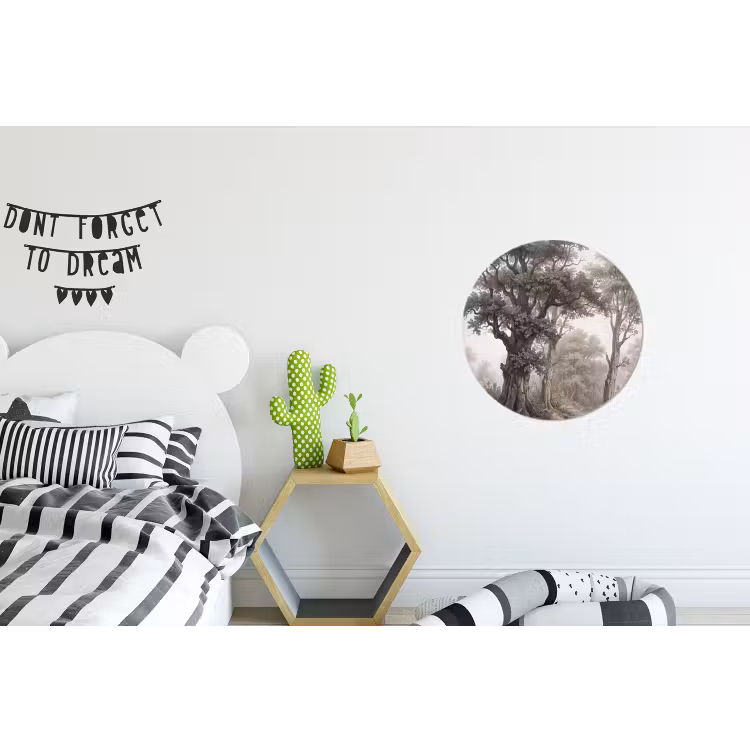 Natuur - Bos - Eik Wandcirkel aluminium klein -kinderkamer