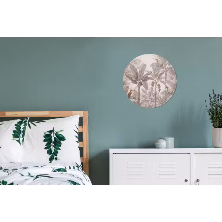 Natuur - Jungle - Ringstaartmaki - Bruin Wandcirkel aluminium klein -slaapkamer
