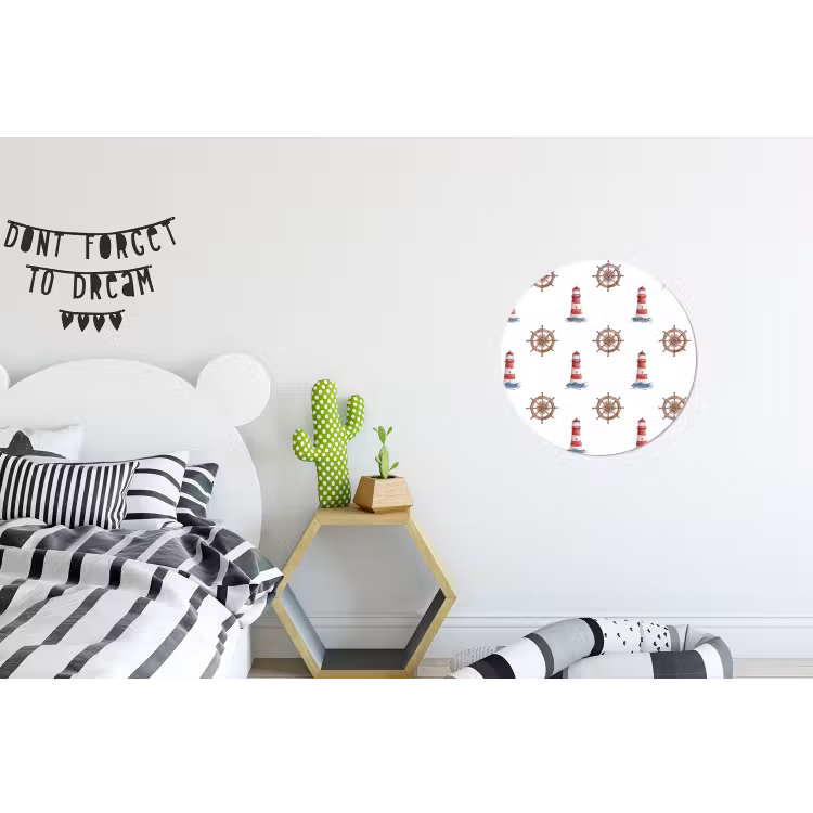 Nautisch - Klassiek - Rood Wandcirkel aluminium klein 190 -kinderkamer