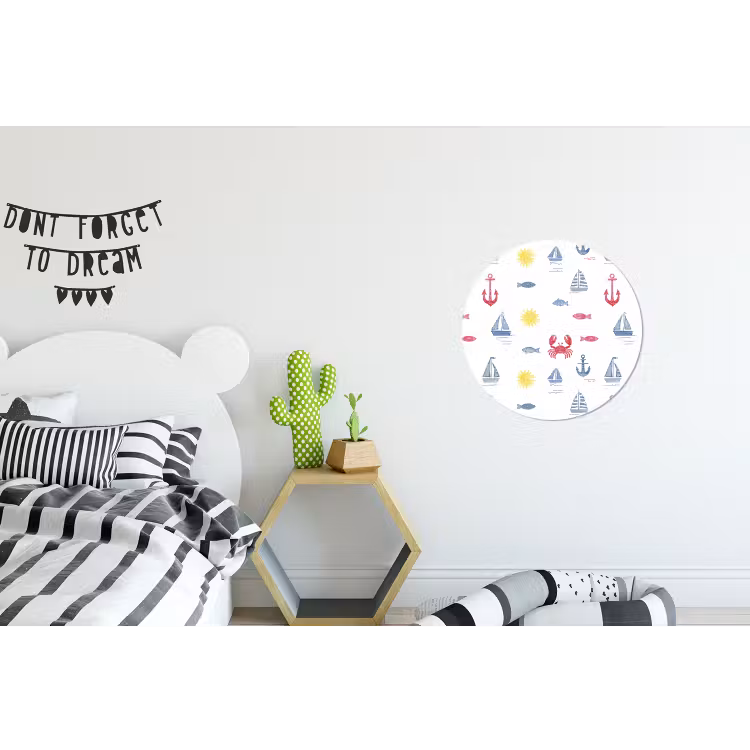 Nautisch - Illustraties - Kleurrijk Wandcirkel aluminium klein 190 -kinderkamer
