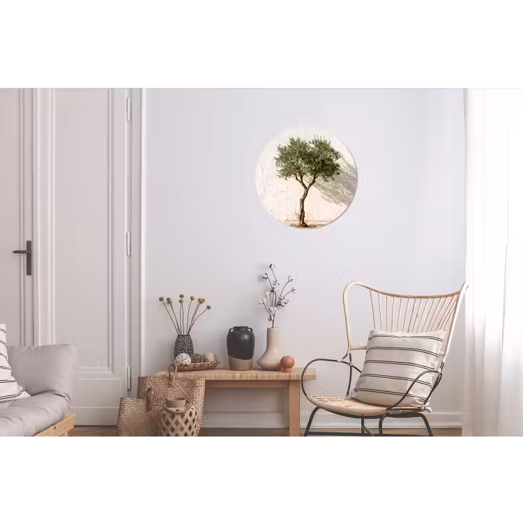 Wall circle - Aluminum - Olive Tree - Wall - White - Olijfboom - muur - wit Wandcirkel aluminium klein