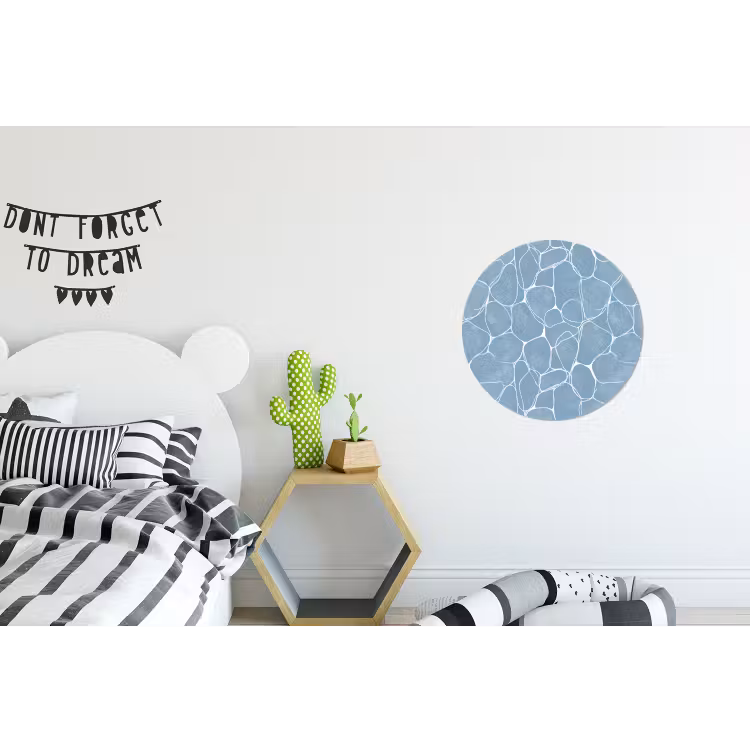 Organisch - Patroon - Blauw Wandcirkel aluminium klein 190 -kinderkamer
