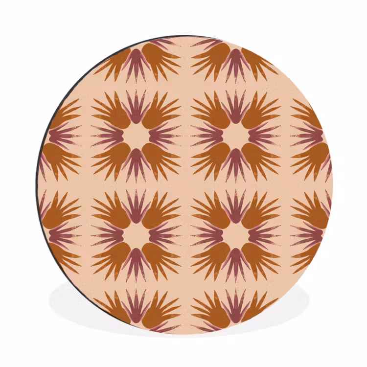 Ornament - Patroon - Oker Wandcirkel aluminium klein 190 -3d