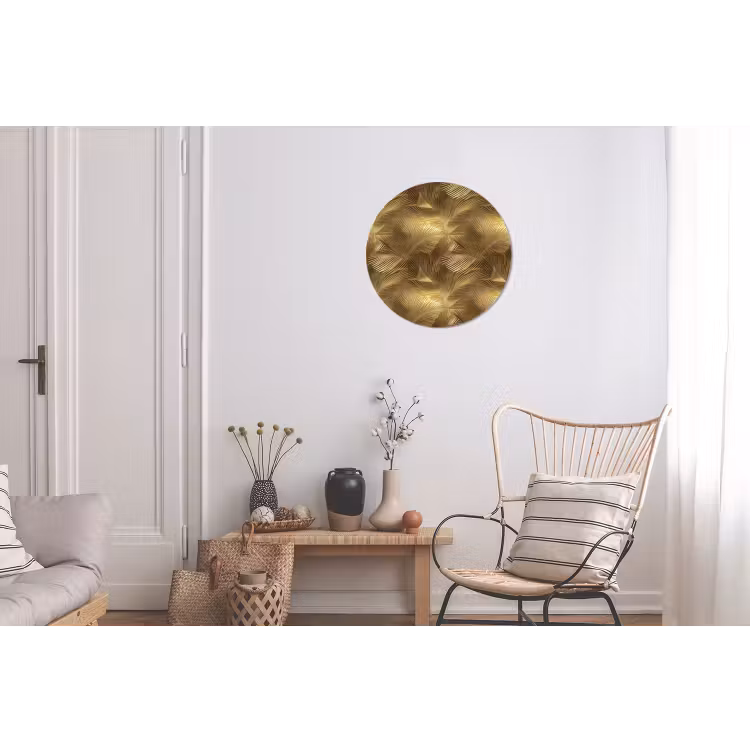Palm - Waaier - Goud Wandcirkel aluminium klein 190 -woonkamer