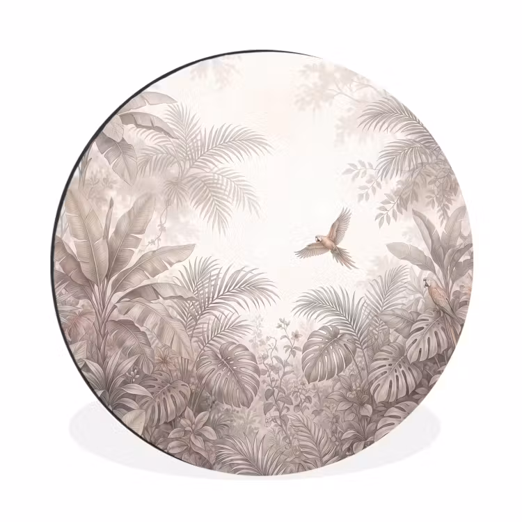 Papagaai - Jungle - Tropisch Wandcirkel aluminium klein -3d