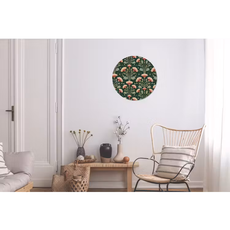 Patroon - Botanisch - Kleurrijk Wandcirkel aluminium klein 190 -woonkamer