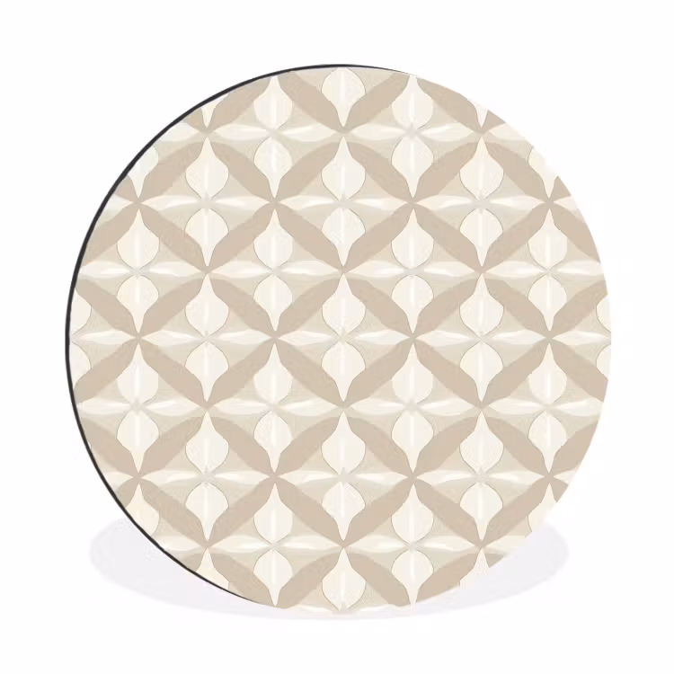 Patroon - Klassiek - Beige Wandcirkel aluminium klein 190 -3d