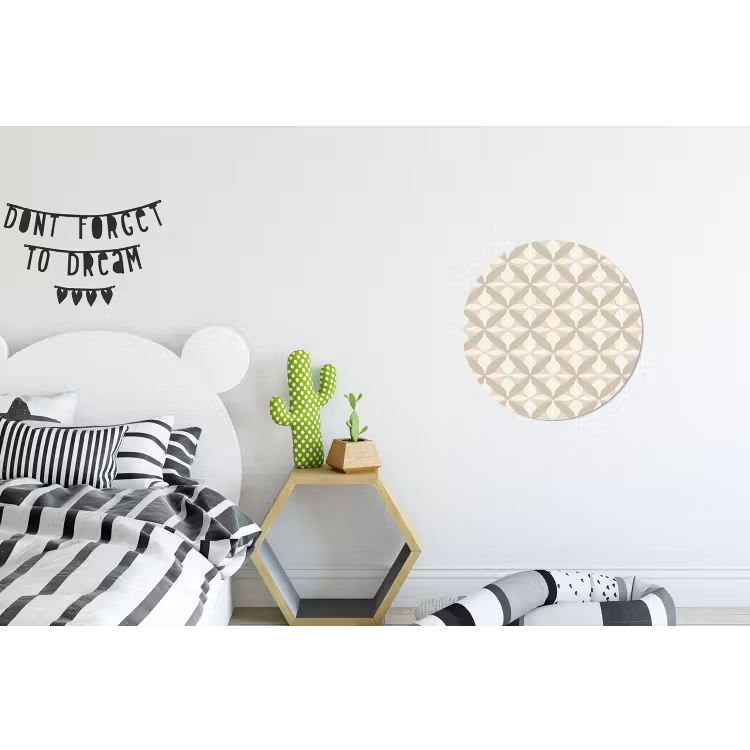 Patroon - Klassiek - Beige Wandcirkel aluminium klein 190 -kinderkamer