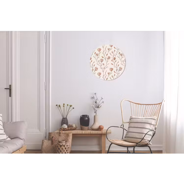 Patroon - Klassiek - Roze Wandcirkel aluminium klein 190 -woonkamer