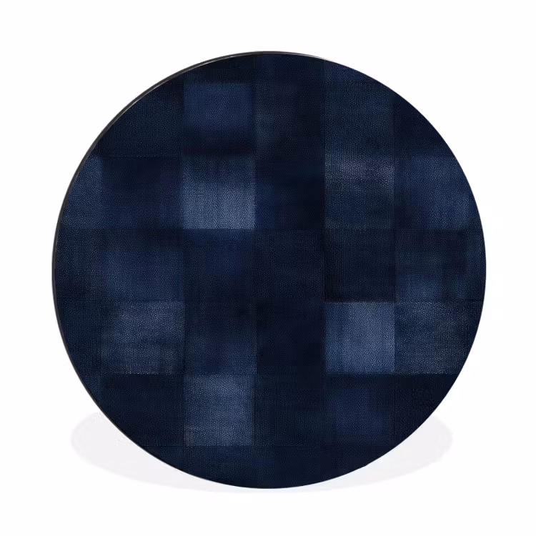 Patroon - Ruit - Marineblauw Wandcirkel aluminium klein 190 -3d
