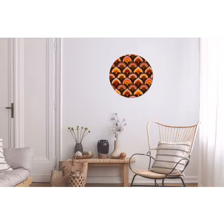 Patroon - Retro - Kleurrijk Wandcirkel aluminium klein 190 -woonkamer