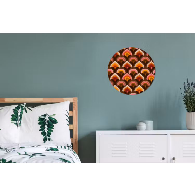 Patroon - Retro - Kleurrijk Wandcirkel aluminium klein 190 -slaapkamer