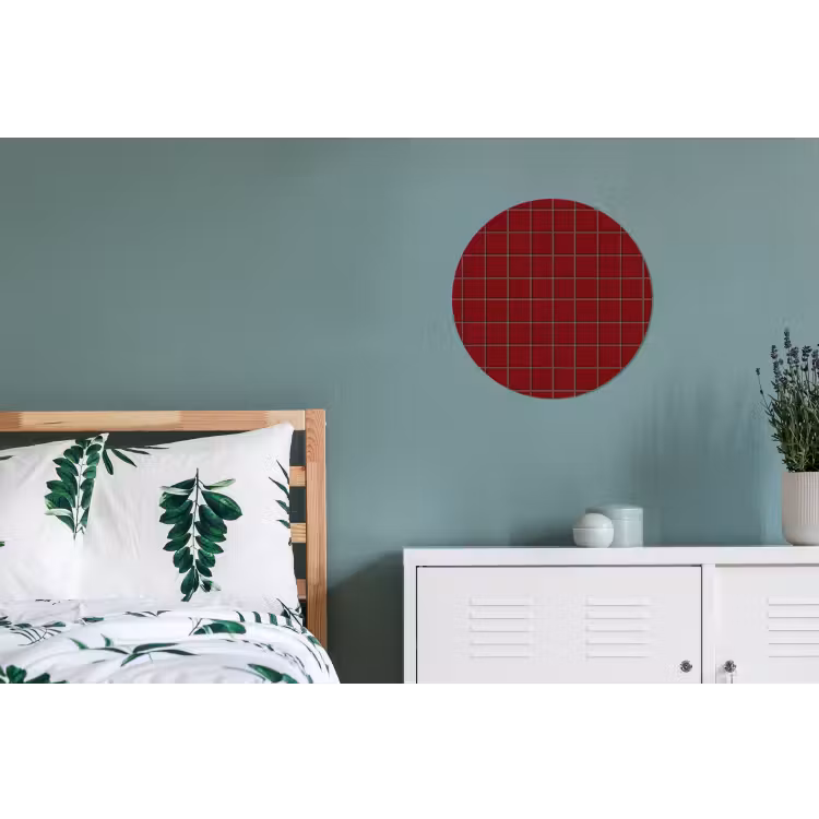 Patroon - Tegels - Burgundy Wandcirkel aluminium klein 190 -slaapkamer
