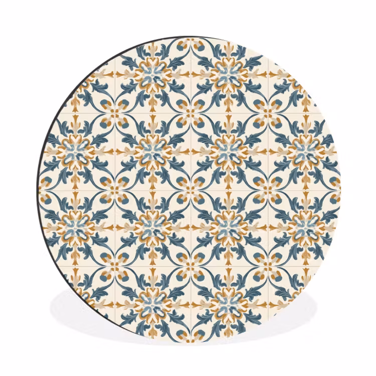 Patroon - Klassiek - Kleurrijk Wandcirkel aluminium klein 190 -3d